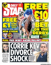 Daily Star Sunday (UK) Newspaper Front Page for 1 June 2013