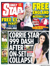 Daily Star Sunday (UK) Newspaper Front Page for 1 June 2014