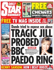 Daily Star Sunday (UK) Newspaper Front Page for 20 July 2014