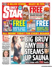 Daily Star Sunday Newspaper Front Page (UK) for 20 August 2011