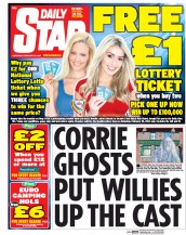 Daily Star Sunday Newspaper Front Page (UK) for 22 February 2014