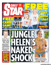 Daily Star Sunday (UK) Newspaper Front Page for 24 November 2012