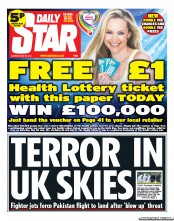 Daily Star Sunday (UK) Newspaper Front Page for 25 May 2013