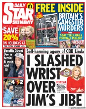 Daily Star Sunday Newspaper Front Page (UK) for 26 January 2014