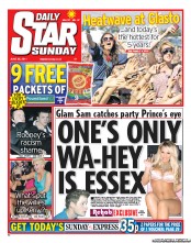 Daily Star Sunday (UK) Newspaper Front Page for 26 June 2011