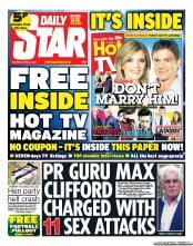 Daily Star Sunday (UK) Newspaper Front Page for 27 April 2013