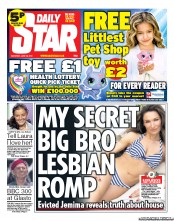 Daily Star Sunday (UK) Newspaper Front Page for 29 June 2013
