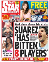 Daily Star Sunday (UK) Newspaper Front Page for 29 June 2014
