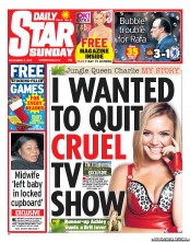 Daily Star Sunday (UK) Newspaper Front Page for 2 December 2012