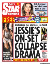 Daily Star Sunday Newspaper Front Page (UK) for 30 June 2013