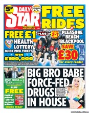 Daily Star Sunday Newspaper Front Page (UK) for 31 August 2013