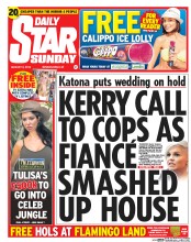 Daily Star Sunday (UK) Newspaper Front Page for 3 August 2014