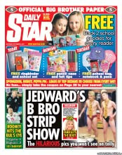Daily Star Sunday (UK) Newspaper Front Page for 3 September 2011