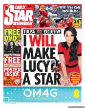 Daily Star Sunday (UK) Newspaper Front Page for 4 November 2012