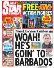 Daily Star Sunday Newspaper Front Page (UK) for 4 May 2014