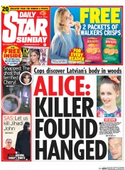 Daily Star Sunday (UK) Newspaper Front Page for 5 October 2014