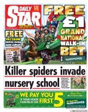 Daily Star Sunday (UK) Newspaper Front Page for 5 April 2014