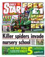 Daily Star Sunday (UK) Newspaper Front Page for 5 April 2014
