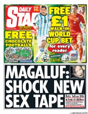 Daily Star Sunday Newspaper Front Page (UK) for 5 July 2014