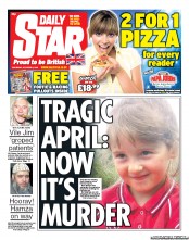 Daily Star Sunday Newspaper Front Page (UK) for 6 October 2012