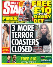 Daily Star Sunday (UK) Newspaper Front Page for 6 June 2015