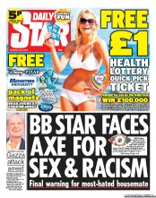 Daily Star Sunday (UK) Newspaper Front Page for 6 July 2013