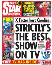 Daily Star Sunday (UK) Newspaper Front Page for 6 September 2015