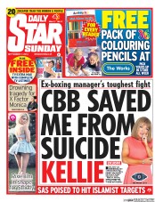 Daily Star Sunday (UK) Newspaper Front Page for 7 September 2014