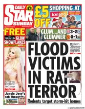 Daily Star Sunday (UK) Newspaper Front Page for 8 December 2013