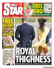 Daily Star Sunday (UK) Newspaper Front Page for 9 July 2011