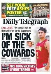 Daily Telegraph (Australia) Newspaper Front Page for 10 January 2014