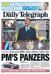 Daily Telegraph (Australia) Newspaper Front Page for 11 December 2013
