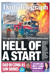 Daily Telegraph (Australia) Newspaper Front Page for 11 September 2013
