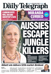 Daily Telegraph (Australia) Newspaper Front Page for 12 September 2013