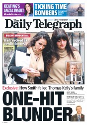 Daily Telegraph (Australia) Newspaper Front Page for 13 November 2013
