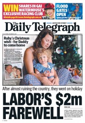 Daily Telegraph (Australia) Newspaper Front Page for 13 December 2013