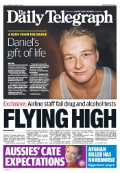 Daily Telegraph (Australia) Newspaper Front Page for 13 January 2014