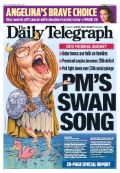 Daily Telegraph (Australia) Newspaper Front Page for 15 May 2013