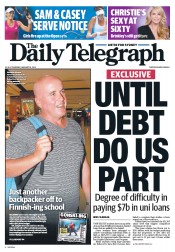 Daily Telegraph (Australia) Newspaper Front Page for 16 January 2014