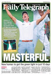 Daily Telegraph (Australia) Newspaper Front Page for 16 April 2013