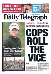 Daily Telegraph (Australia) Newspaper Front Page for 18 November 2013