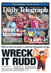 Daily Telegraph (Australia) Newspaper Front Page for 18 July 2013