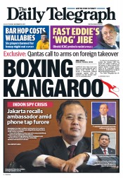 Daily Telegraph (Australia) Newspaper Front Page for 19 November 2013