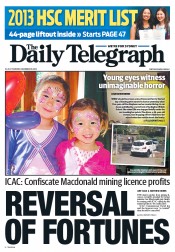 Daily Telegraph (Australia) Newspaper Front Page for 19 December 2013