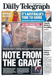 Daily Telegraph (Australia) Newspaper Front Page for 1 November 2013