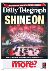 Daily Telegraph (Australia) Newspaper Front Page for 1 January 2014