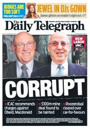 Daily Telegraph (Australia) Newspaper Front Page for 1 August 2013