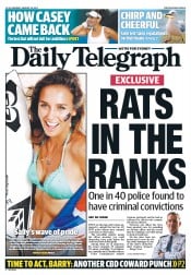 Daily Telegraph (Australia) Newspaper Front Page for 20 January 2014