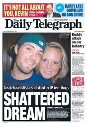 Daily Telegraph (Australia) Newspaper Front Page for 20 August 2013