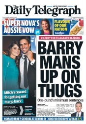 Daily Telegraph (Australia) Newspaper Front Page for 21 January 2014